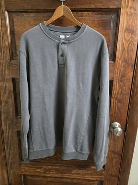 Cloud 9 Men's Crewneck Henley Sweater in Slate Gray